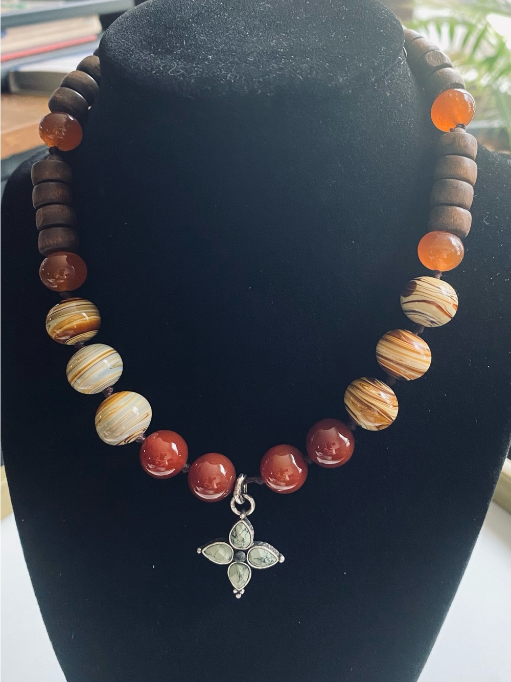 Lucky Brand Handcrafted Carnelian & Agate Pendant Necklace - Women's Jewelry